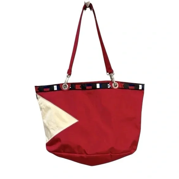 90s LL Bean Tote Bag Outdoor Sailing maritime Flag Boat bag - Picture 11 of 11